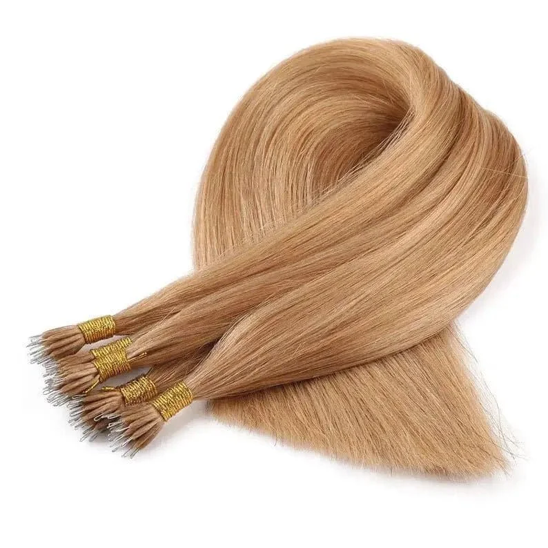 16-24inch Silky Straight Double Drawn Invisible Nano Ring Virgin Human Hair Extension