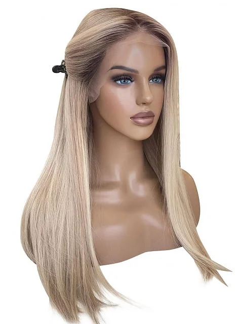 22-26” Dark Ashy Chestnut Blonde Balayage 13*6 HD Lace Virgin Human Hair Wigs