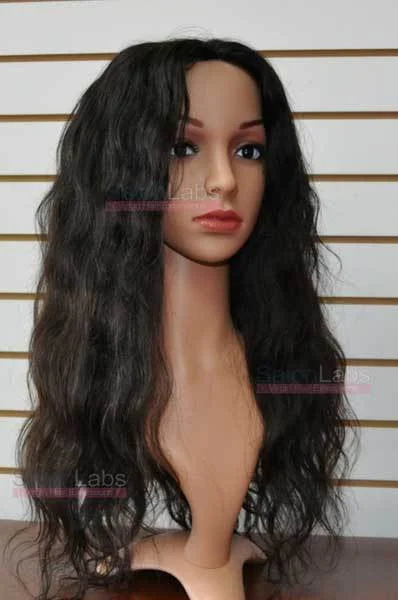 budget-friendly wigs for casual wear -Full Lace Wigs - Remy Pure Natural Wavy Natural Black 01B