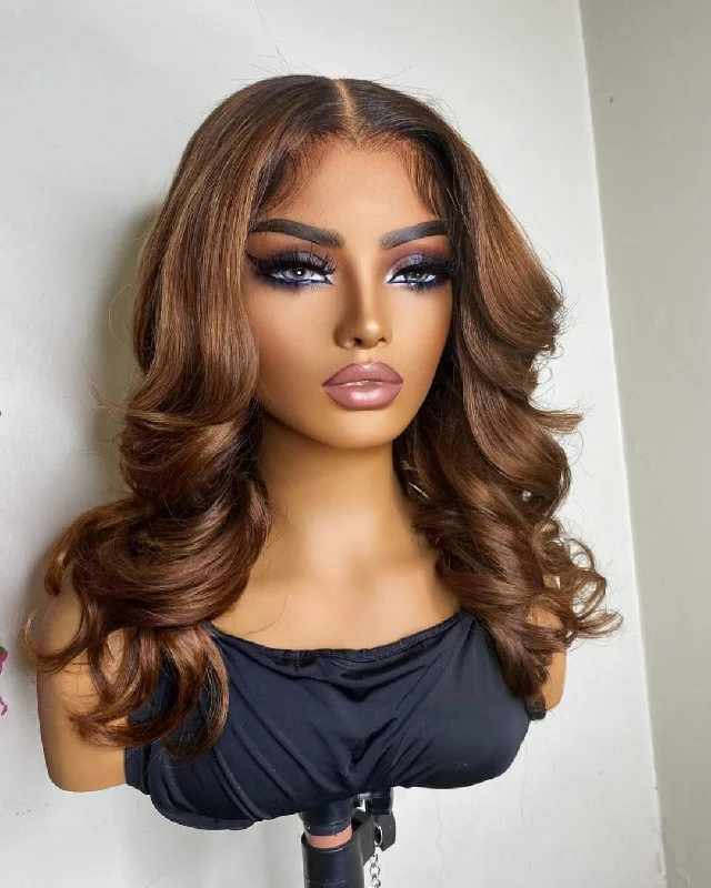 14-26inch Honey Blonde Bady Wave 13*6 Front HD Lace Human Hair Wigs