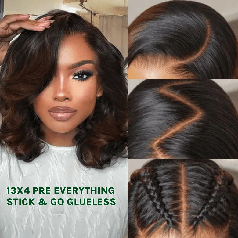 braided wigs for protective hairstyles -Klaiyi Ombre Black to Chestnut Brown Spiral Curls Fashion Wavy Bob Wigs Pre everything Wig Flash Sale