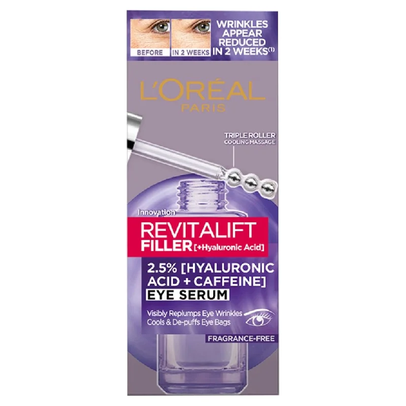 L'Oreal Revitalift Filler 2.5% Ha + Caffeine Eye Serum 20Ml