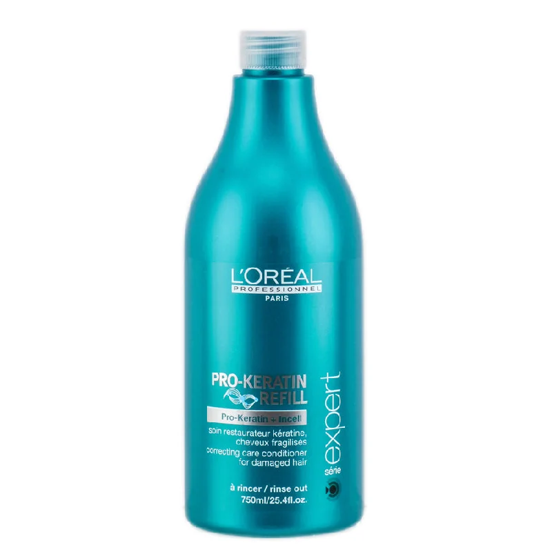 hydrating hair oil for dry hair-L'oreal Serie Expert Pro-Keratin Refill Conditioner for Damaged & Weakened Hair 25.4 oz