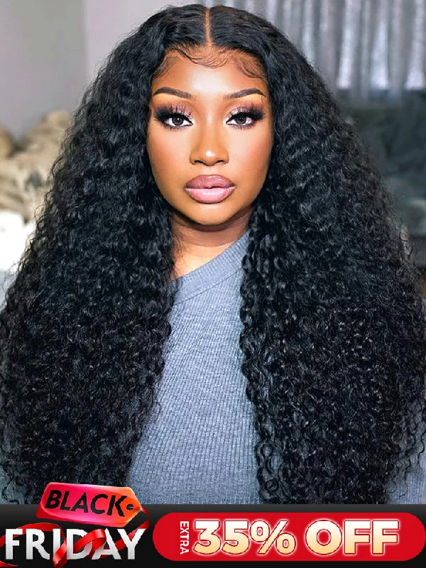 bright-colored wigs for a playful style -CurlyMe Pre-cut 9x6 Lace M-cap Wear Go Glueless Mini Knots Water Wave Hair HD Lace Front Wig Pre-plucked