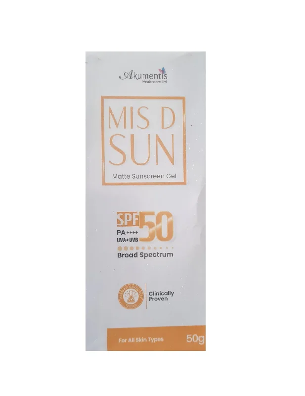 MIS D Sun Matte Sunscreen Gel SPF 50, 50gm