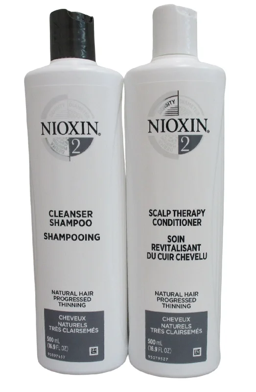 moisturizing hair cream for curly hair-Nioxin System 2 Cleanser and Scalp Therapy Duo 16.9 oz