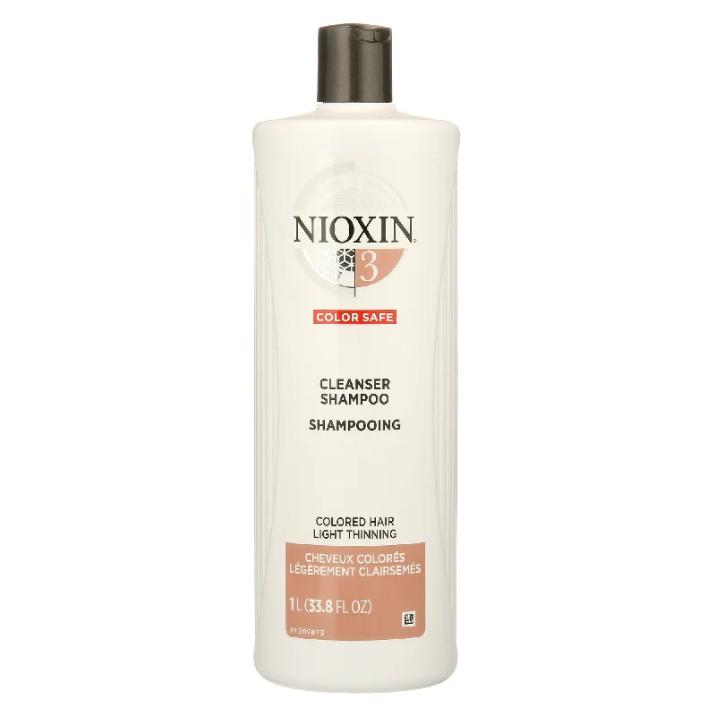 leave-in conditioner for thicker hair-Nioxin System 3 Cleanser for Colored Hair 33.8 oz