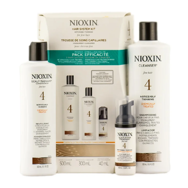 hair care for shiny and smooth hair-Nioxin System 4 Power Kit For Thin Hair