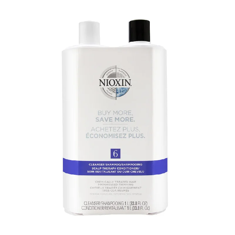 hair treatment for dandruff removal-Nioxin System 6 Cleanser and Scalp Therapy 33.8 oz Duo