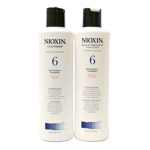 curly hair growth serum-Nioxin System 6 Cleanser and Scalp Therapy Duo 10.1 oz