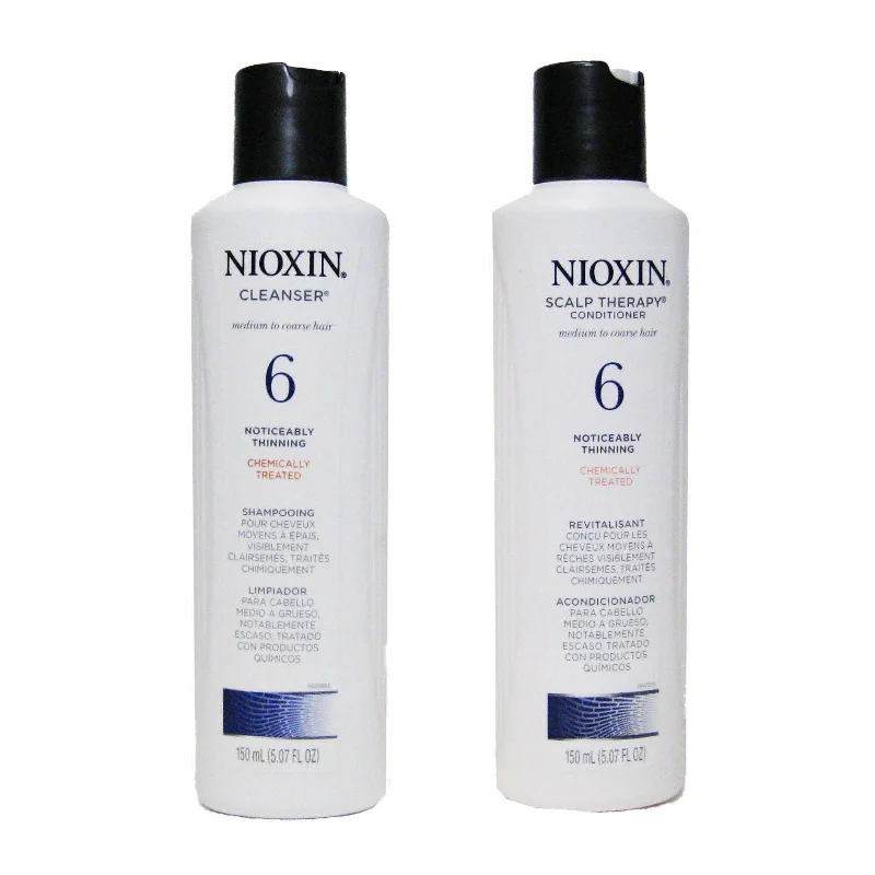 thickening shampoo for fine hair-Nioxin System 6 Cleanser and Scalp Therapy Duo Kit 5.07oz Each