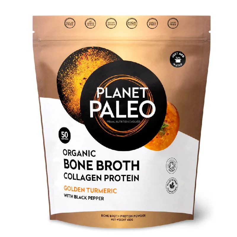 Planet Paleo Organic Bone Broth Collagen Protein - Golden Turmeric