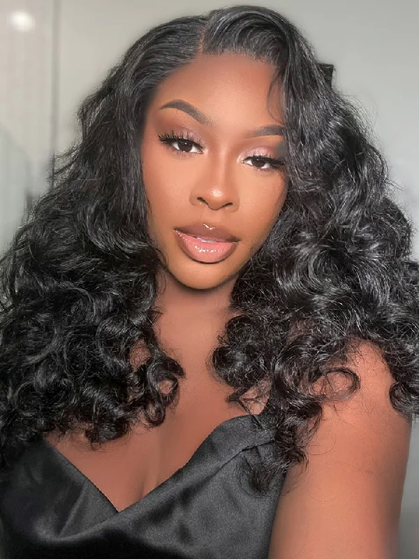 volume-boosting wigs for thicker hair -CurlyMe Ocean Wave Glueless Wear Go Wig Pre-cut HD Lace Wig Pre-plucked