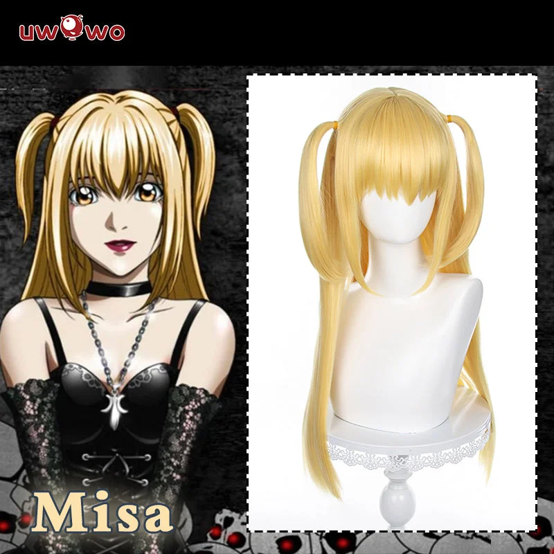 heat-friendly wigs for easy styling -Uwowo Anime Death Note Cosplay Wig Misa Cosplay Wig Yellow Long Hair