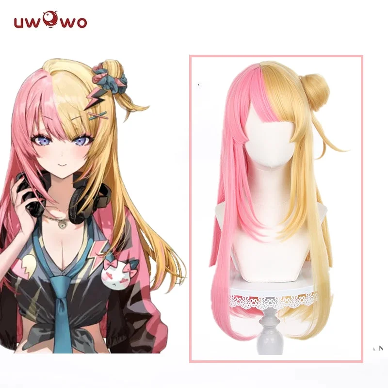 elegant long wigs for formal events -Uwowo Anime Vtuber Nijisanjien EN7 XSOLEIL Kotoka Torahime Cosplay Wig