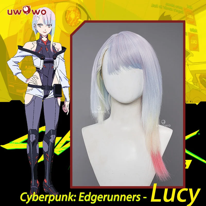 natural looking wigs for black women -Uwowo Cyberpunk: Edgerunners Cosplay  Wig Lucy Bodysuit Anime Lucy Wig