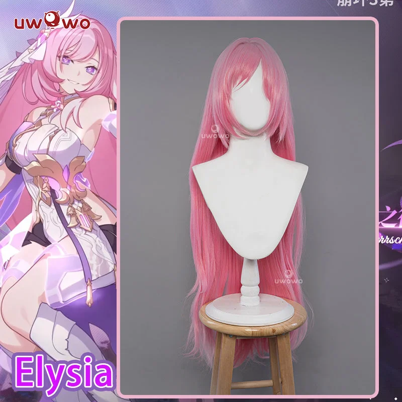 braided wigs for protective hairstyles -Uwowo Game Honkai Impact 3: Elysia Cosplay Wig Pink Long Hair