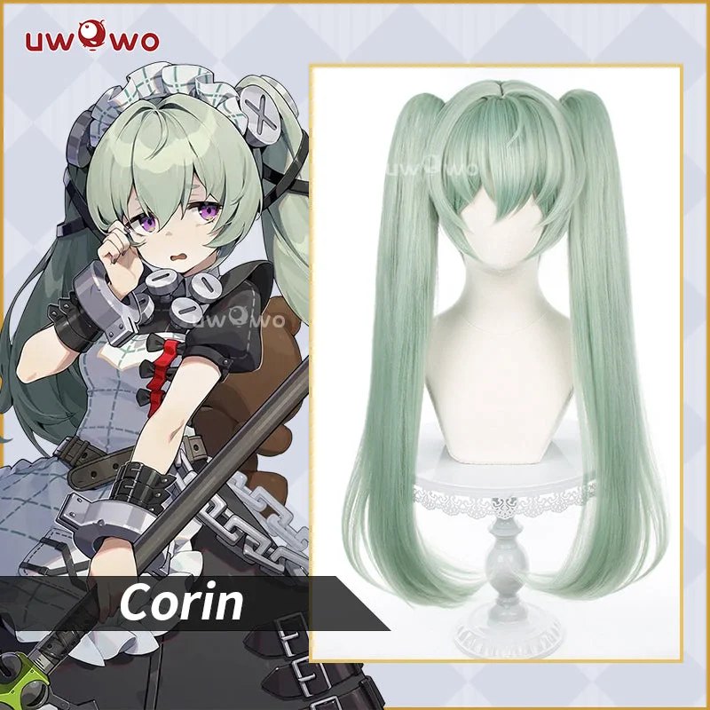 curly synthetic wigs for all-day wear -Uwowo Game Zenless Zone Wickes Corin Cosplay Wig Long Green Hair