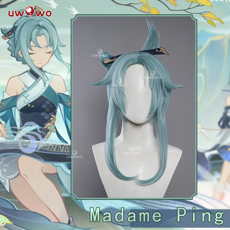 high-style wigs for fashion-conscious women -Uwowo Genshin Impact Madame Ping Liyue Adepti Adeptus Cosplay Wig