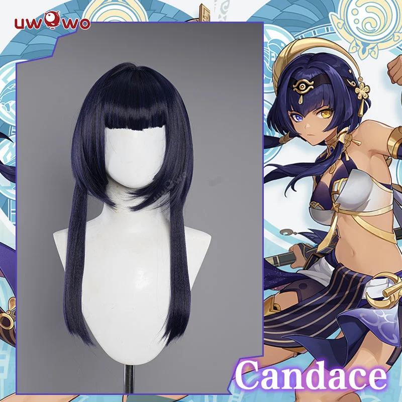 premium wigs for professional look -Uwowo Genshin Impact Wig Candace Wig Golden Vow Sumeru Hydro Female Cosplay Wig