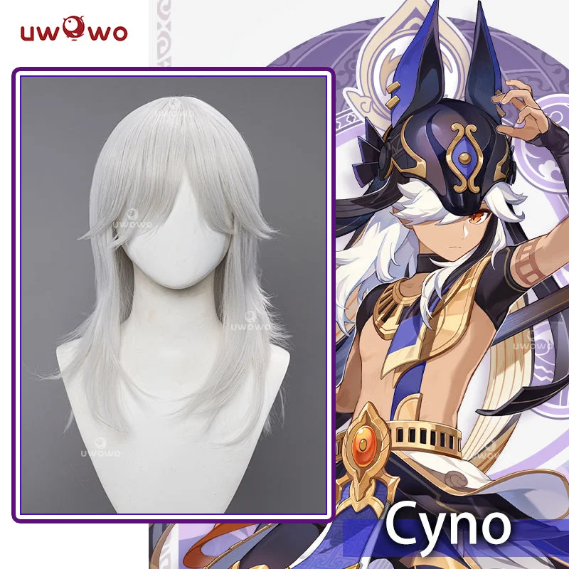 wigs for beginners with easy application -Uwowo Genshin Impact Wig Cyno Male Cosplay Wig Cyno Wig Long Hair