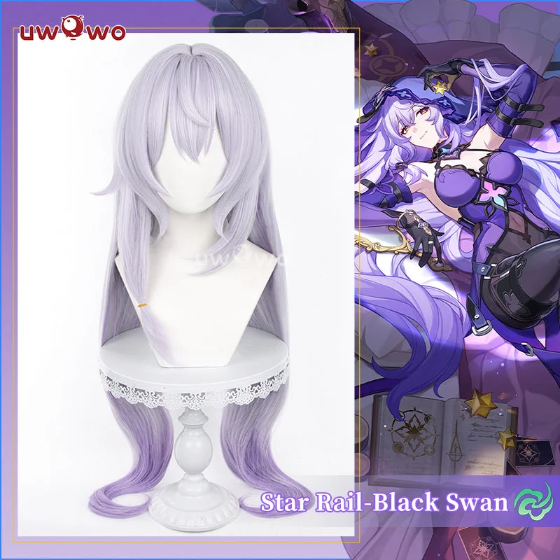 light-weight wigs for everyday comfort -Uwowo Honkai Star Rail Black Swan Cosplay Wig Long Purple Hair