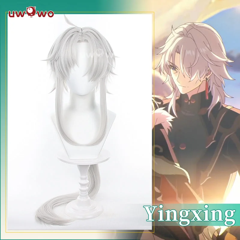 glueless wigs for quick application -Uwowo Honkai Star Rail  HSR Yingxing Cosplay Wig Silver Long Hair