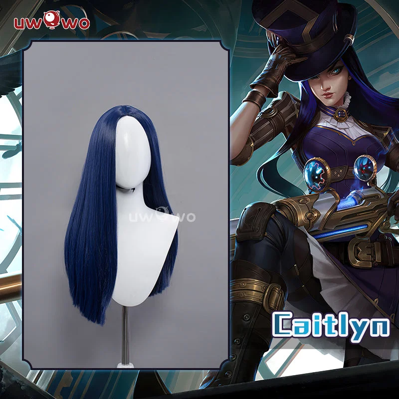 cheap wigs for women with fast shipping -Uwowo League of Legends/LOL: Caitlyn the Sheriff of Piltover Cosplay Wig Long Purple Hair