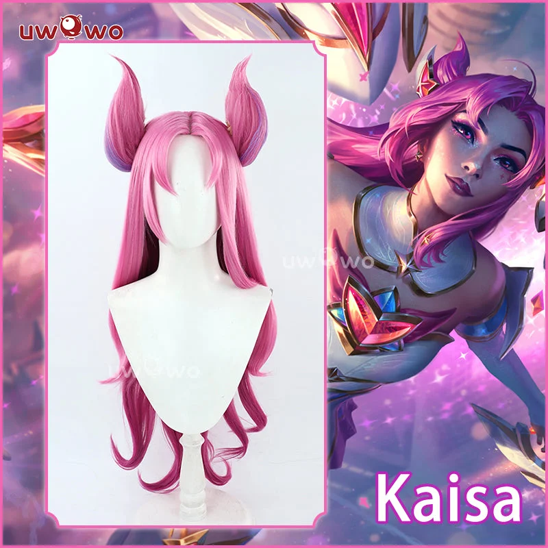 stylish wigs for women with trendy cuts -【In Stock】Uwowo League of Legends/LOL Costume Wig Star Guardian Kai'Sa SG Kaisa Cosplay Wig High Quality