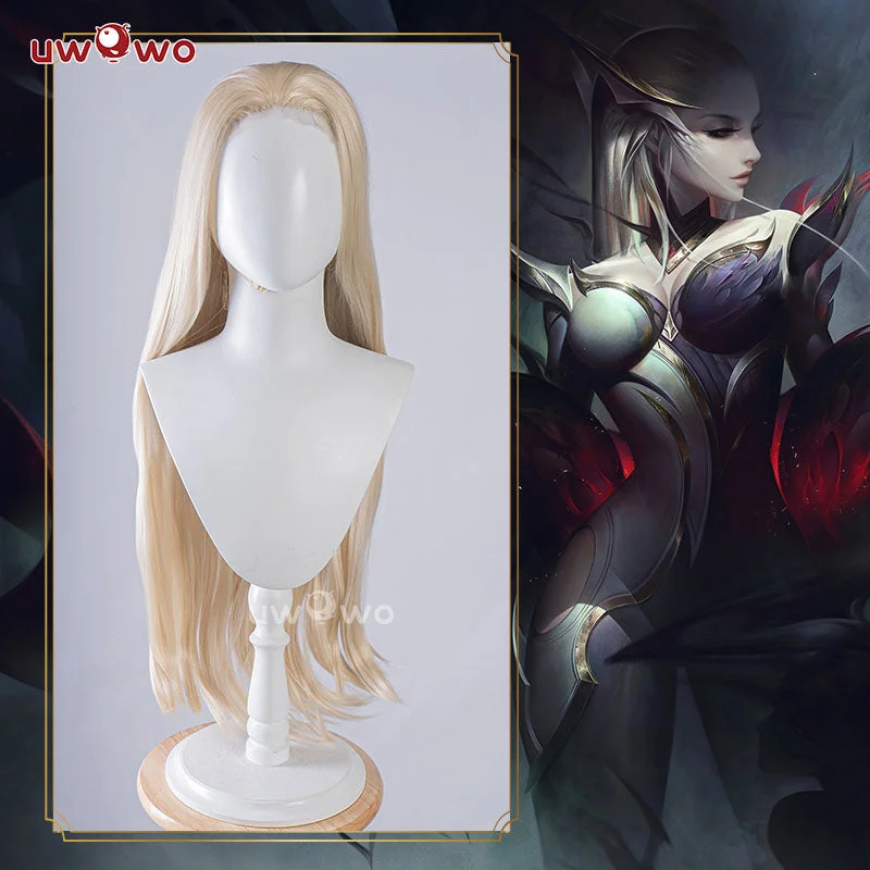 light blonde wigs for natural looks -Uwowo League of Legends/LOL: Coven Evelynn Cosplay Wig Long Yellow Hair