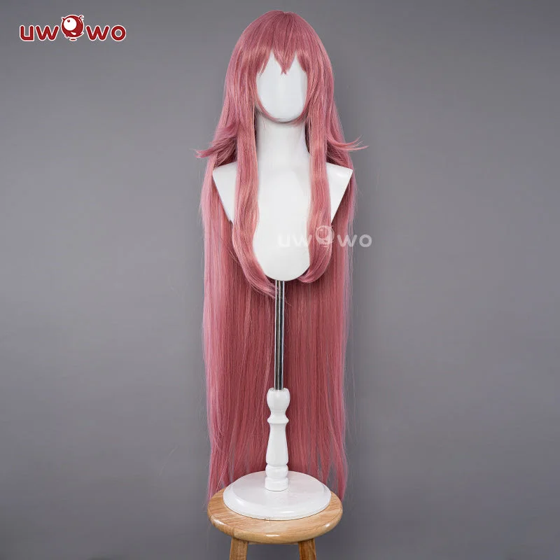 clip-in wigs for temporary style changes -Uwowo V Singer Rascal Collab Witch Gothic Cosplay Wig Long Pink Hair