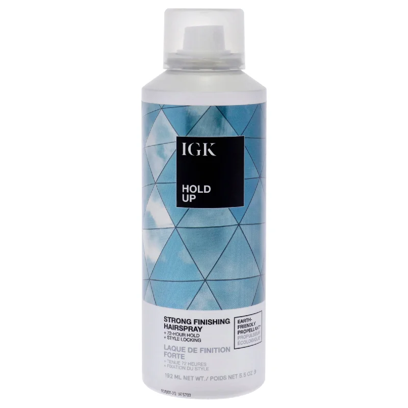 anti-frizz serum for straight hair-IGK Hold Up Strong Finishing Hairspray by IGK for Unisex - 5.5 oz Hair Spray