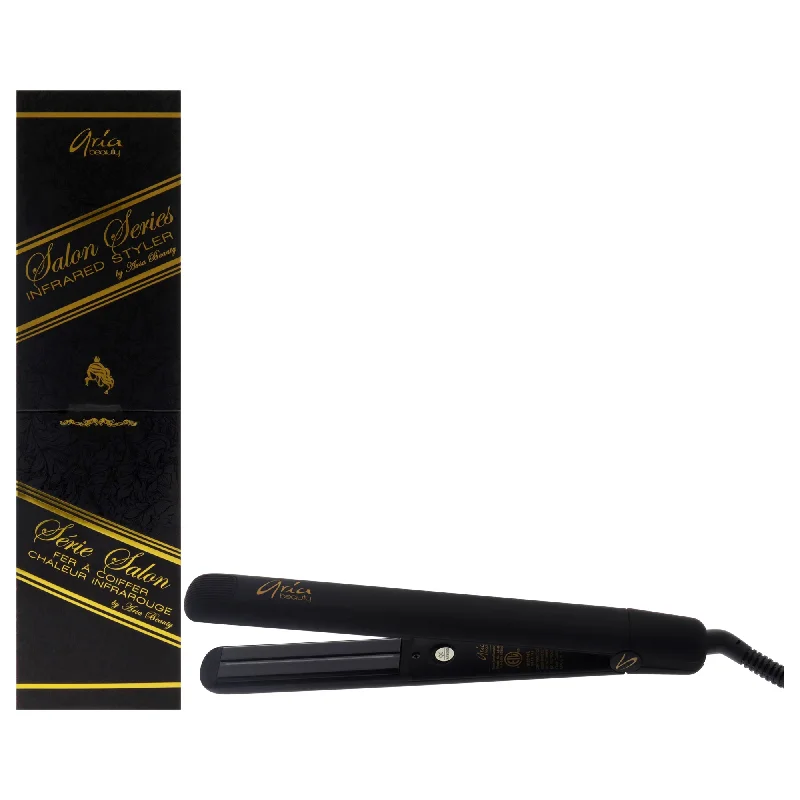 conditioner for damaged hair-Aria Beauty Infused Ceramic Plates Hair Straightener - Black by Aria Beauty for Women - 1 Pc Flat Iron