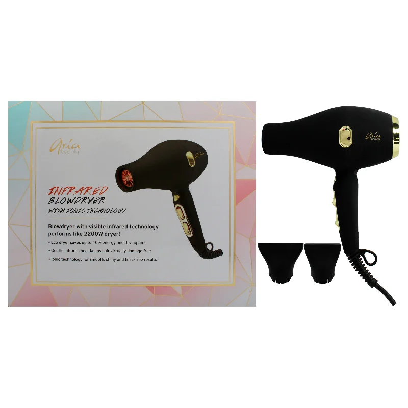 organic hair oils for hair strengthening-Aria Beauty Infrared Blowdryer With Ionic Technology - Black by Aria Beauty for Women - 1 Pc Hair Dryer