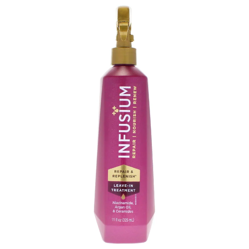 hair serum for shine and smoothness-Infusium Repair and Replenish Leave in Treatment by Infusium for Unisex - 11 oz Treatment