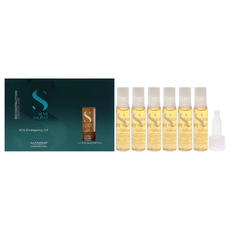 overnight hair care treatment-Alfaparf Milano Semi Di Lino Reconstruction SOS Emergency Oil by Alfaparf Milano for Unisex - 6 x 0.44 oz Oil