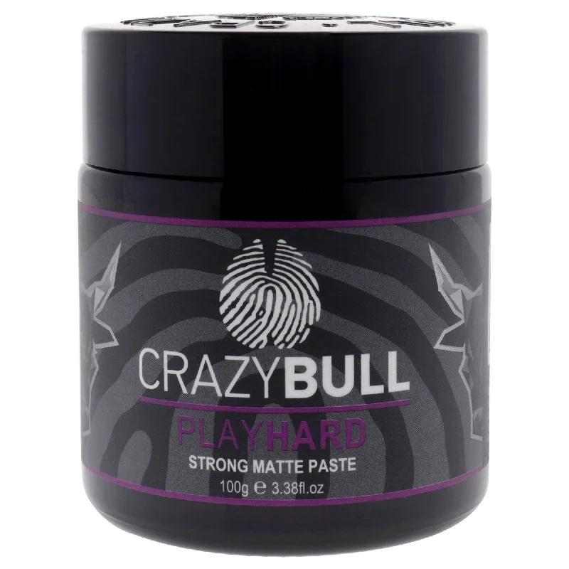 nourishing shampoo for thick curly hair-Crazy Bull Hair Play Hard Strong Matte Paste by Crazy Bull Hair for Men - 3.38 oz Paste