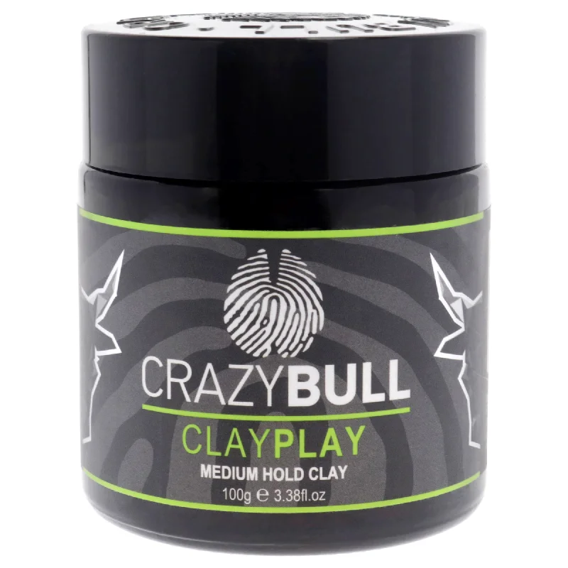 organic hair oils for hair strengthening-Crazy Bull Hair Clay Play Medium Hold Clay by Crazy Bull Hair for Men - 3.38 oz Clay