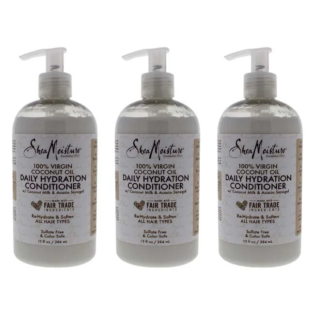 hair oils for nourishing scalp-Shea Moisture 100 Percent Virgin Coconut Oil Daily Hydration Conditioner by Shea Moisture for Unisex - 13 oz Conditioner - Pack of 3