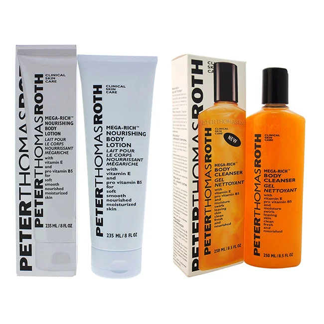 moisturizing conditioner for curly ends-Peter Thomas Roth Mega-Rich Body Lotion and Cleanser Kit by Peter Thomas Roth for Unisex - 2 Pc Kit 8oz Body Lotion, 6.8oz Conditioner