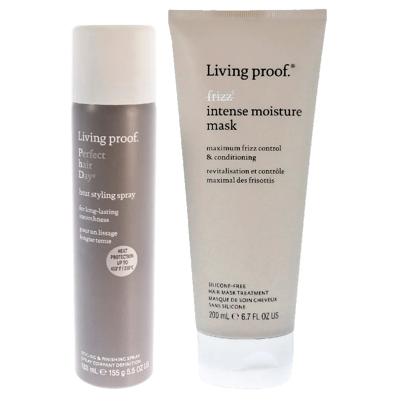 scalp care oil for dandruff-Living Proof Perfect Hair Day Heat Styling Spray and No Frizz Intense Moisture Mask Kit by Living Proof for Unisex - 2 Pc Kit 5.5oz Hair Spray, 6.7oz Mask