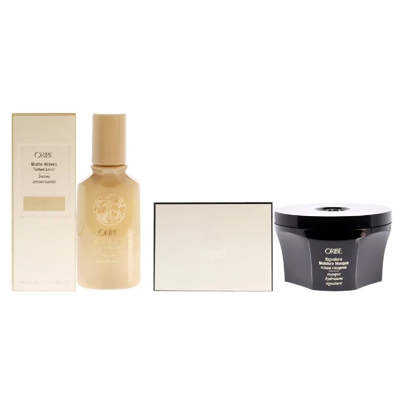 volume enhancing hair gel for flat hair-Oribe Matte Waves Texture Lotion and Signature Moisture masque Kit by Oribe for Unisex - 2 Pc Kit 3.4oz Lotion, 5.9oz Masque