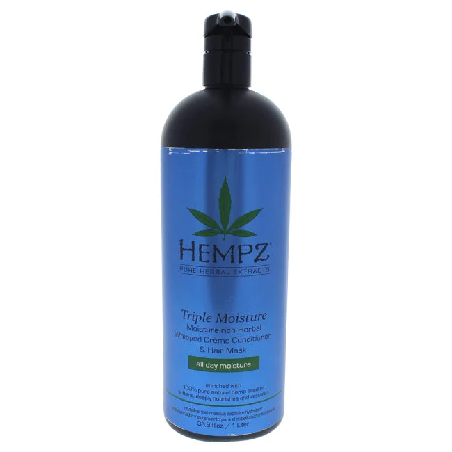 best hair care for fine and thin hair-Hempz Triple Moisture-Rich Herbal Whipped Creme Conditioner Hair Mask by Hempz for Unisex - 33.8 oz Conditioner & Hair Mask