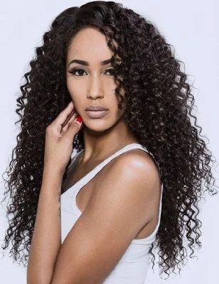 RIO Full Lace Human Hair Wig Bohemian  Natural Black -  14'' 18"