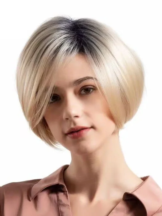 Short Bob Wigs Straight Human Hair Blended Wigs