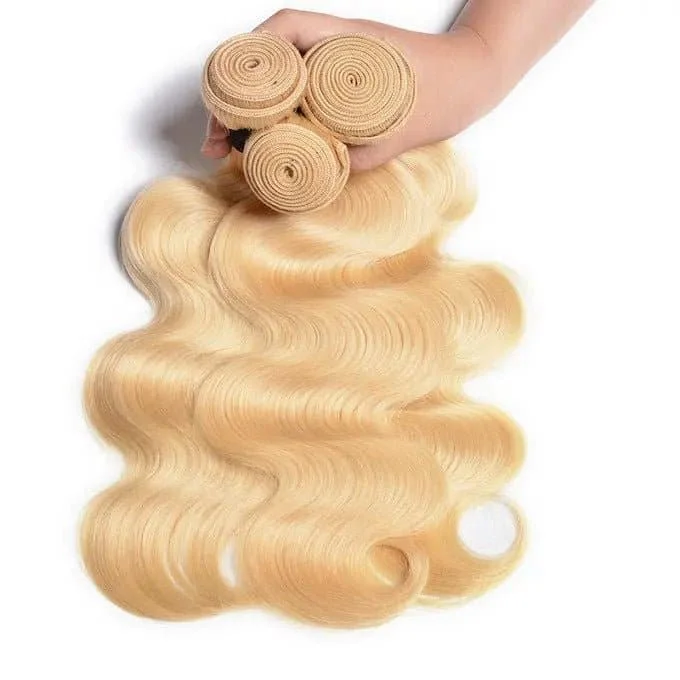 10-28inch 613 Honey Blonde Body Wave Weft Human Hair Extensions