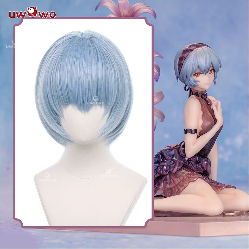 wig caps for better fit and comfort -Uwowo Anime Wig Rei Cosplay Wig Light Blue Short Hair