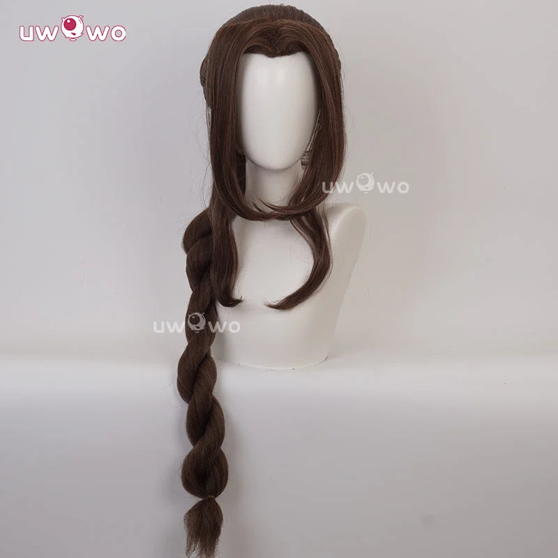 human hair wigs for women -Uwowo Final Fantasy 7 FF7 Remake Aerith Cosplay Wig