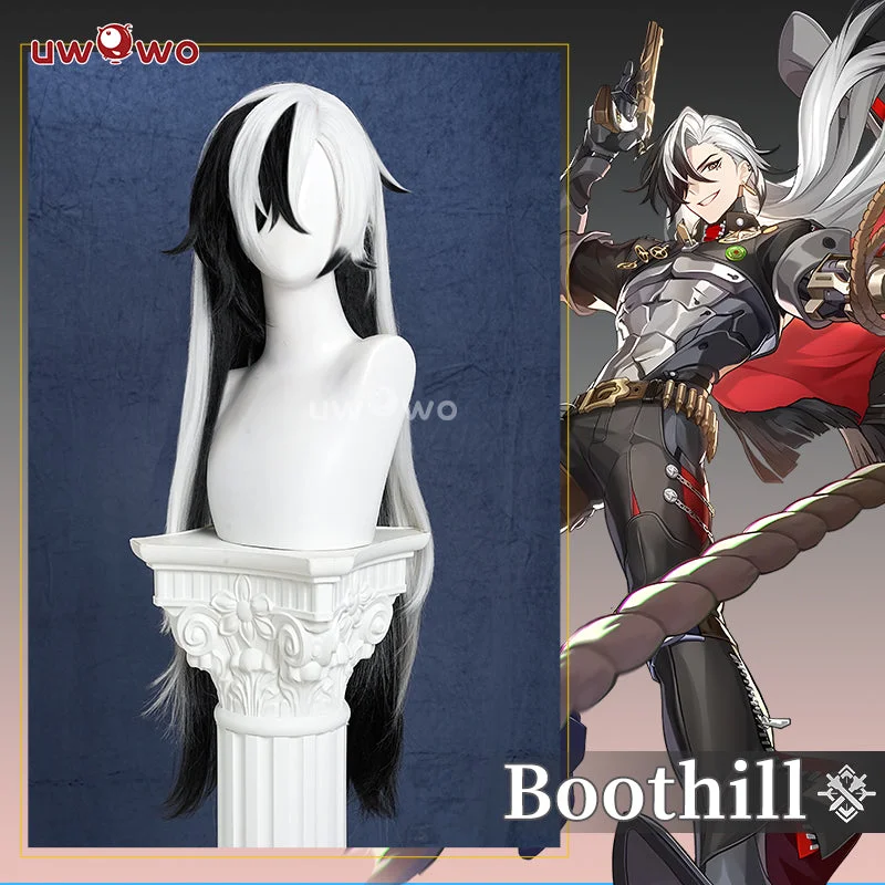 trendy wigs for women with creative styles -Uwowo Game Honkai: Star Rail Boothill Cosplay Wig Long Black Hair