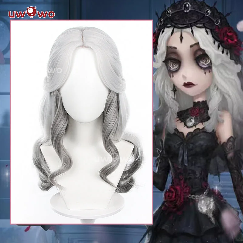 heat-friendly wigs for easy styling -Uwowo Game Identity V IDV Psychologist Everlasting Night Ada Mesmer Costume Wig Long Grey Hair